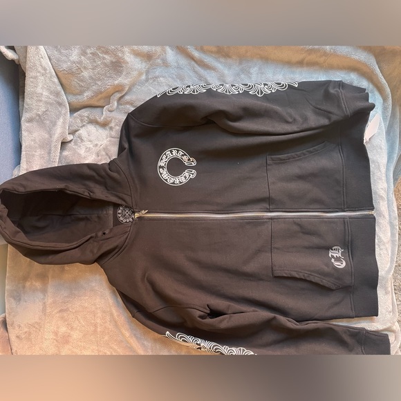 Chrome Hearts Horseshoe Floral Cross Sleeve Zip Up Hoodie - Picture 7 of 7